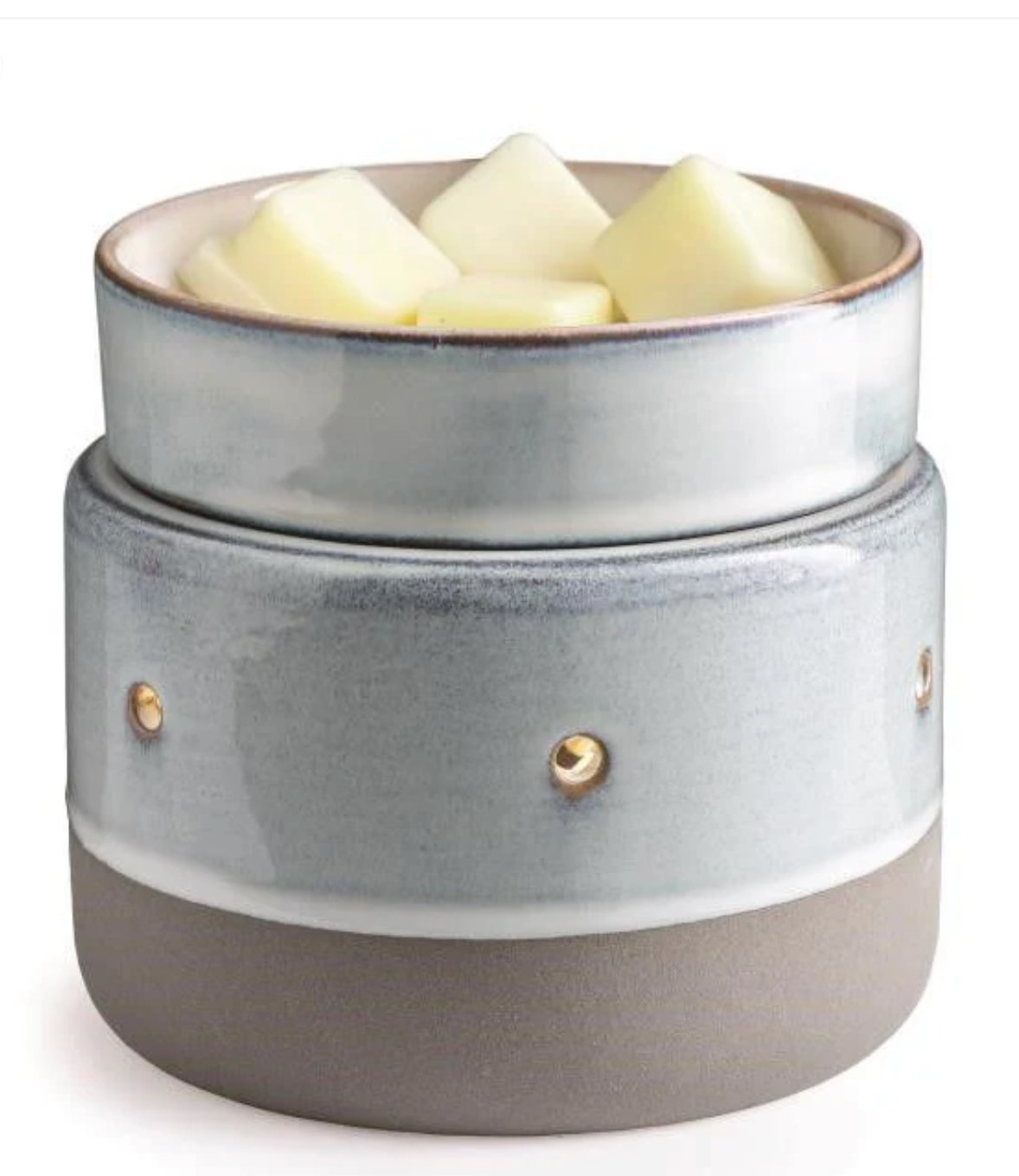 2 - in - 1 Ceramic Candle Warmer - Glazed Gray - Bowes Signature Candles - Wax Melt Warmer